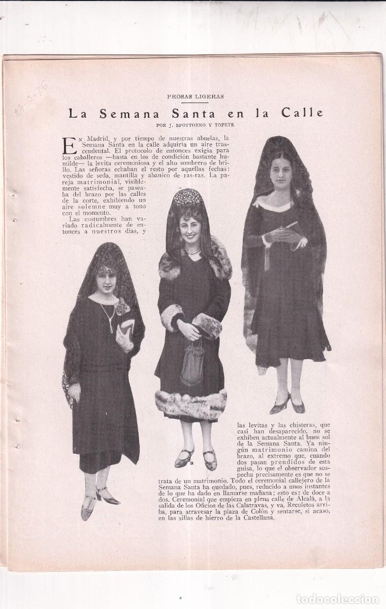 Coleccionismo de revistas y peri&oacute;dicos: GRAN MUNDO: Ecos varios sociedad SEPARATA BLANCO Y NEGRO, semana Santa en la calle, Keyserling