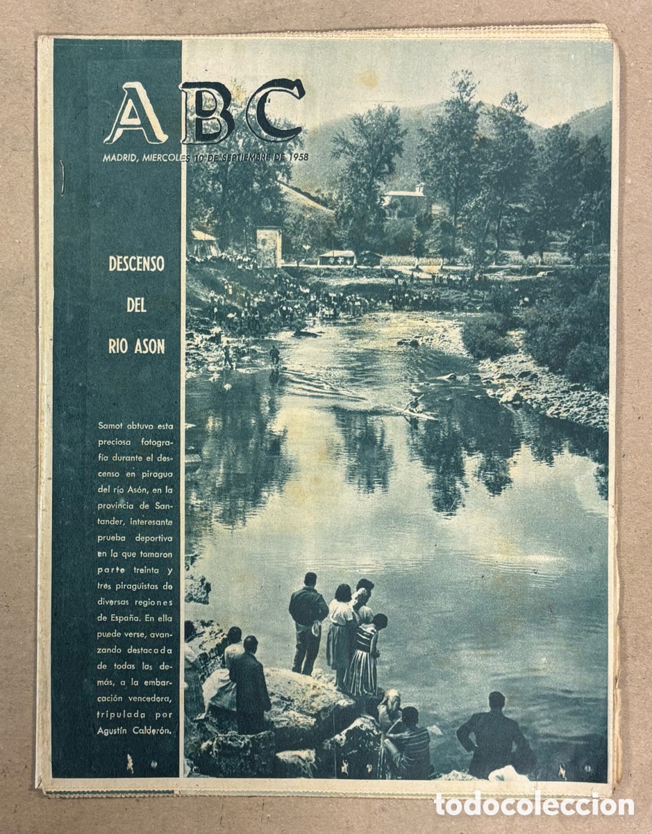 Coleccionismo de revistas y peri&oacute;dicos: ABC (10 DE SEPTIEMBRE DE1958). DESCENSO DEL R&Iacute;O AS&Oacute;N,..