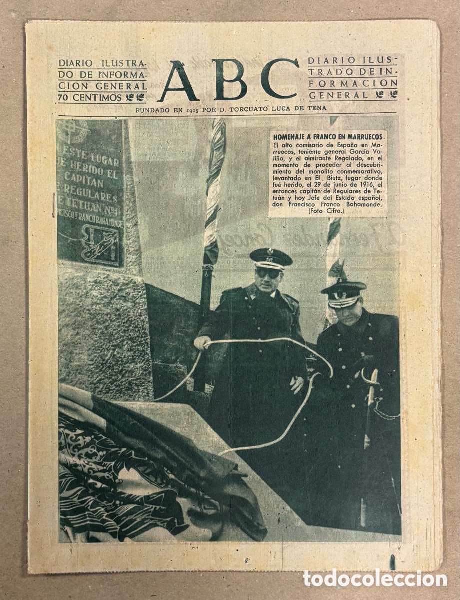 Coleccionismo de revistas y peri&oacute;dicos: ABC (25 DE FEBRERO DE 1952). HOMENAJE A FRANCO EN MARRUECOS,&hellip;