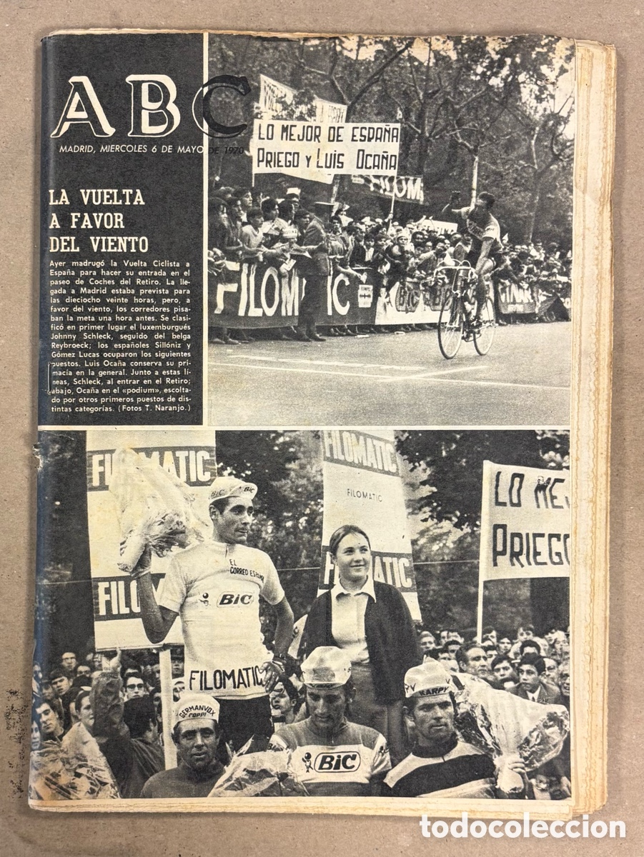 Coleccionismo de revistas y peri&oacute;dicos: ABC (6 DE MAYO DE 1970). VUELTA A ESPA&Ntilde;A EN MADRID: JOHNNY SCHLECK,&hellip;