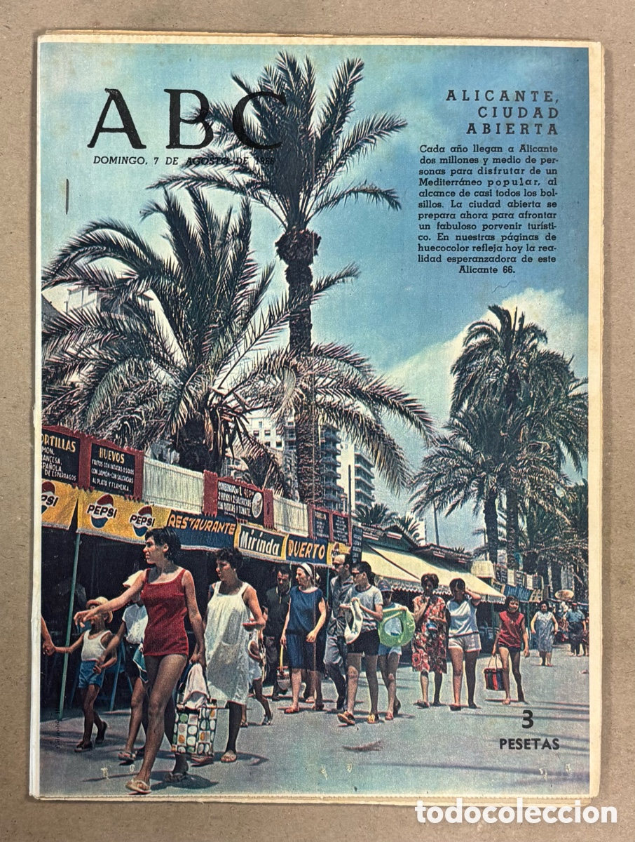 Coleccionismo de revistas y peri&oacute;dicos: ABC (7 DE AGOSTO DE 1966). ALICANTE CIUDAD ABIERTA, TORREBRUNO, PICOS DE EUROPA,&hellip;