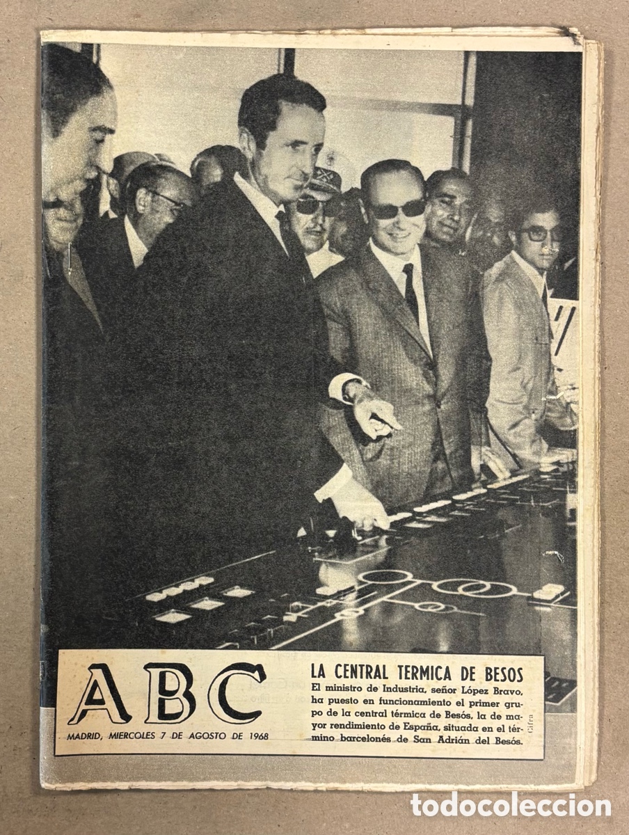 Coleccionismo de revistas y peri&oacute;dicos: ABC (7 DE AGOSTO DE 1968). INAUGURACI&Oacute;N DE LA CENTRAL T&Eacute;RMICA DE BES&Oacute;S (BARCELONA),&hellip;