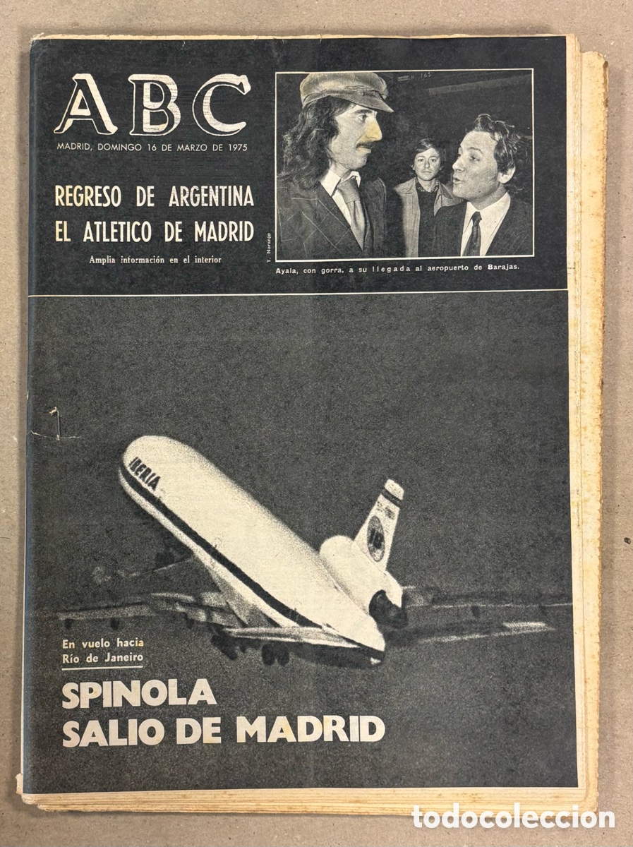 Coleccionismo de revistas y peri&oacute;dicos: ABC (7 DE AGOSTO DE 1968). REGRESO DE ARGENTINA ATL&Eacute;TICO DE MADRID, SPINOLA SALI&Oacute; DE MADRID,&hellip;