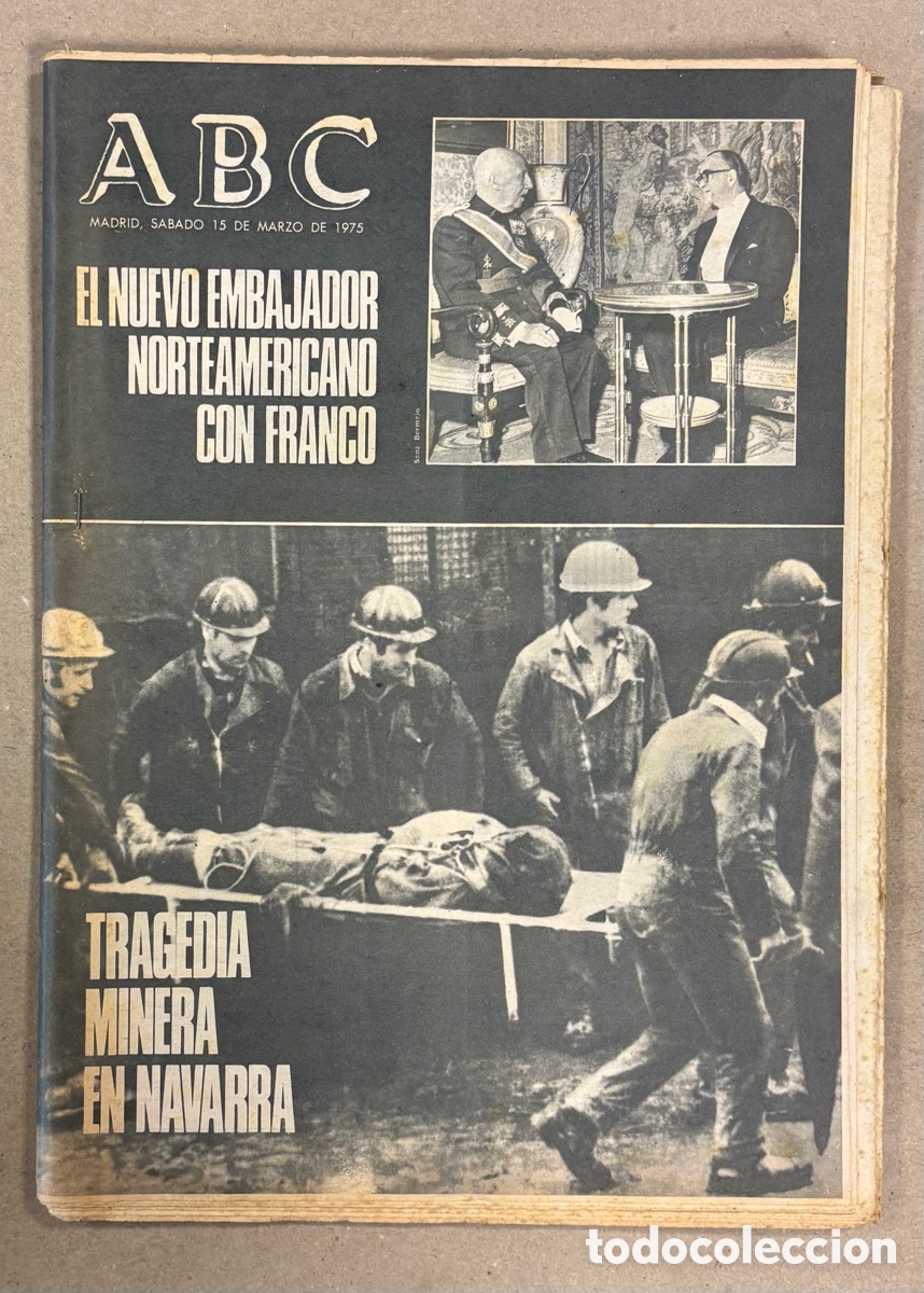 Coleccionismo de revistas y peri&oacute;dicos: ABC (15 DE MARZO DE 1975). TRAGEDIA MINERA NAVARRA, NUEVO EMBAJADOR NORTEAMERICANO CON FRANCO