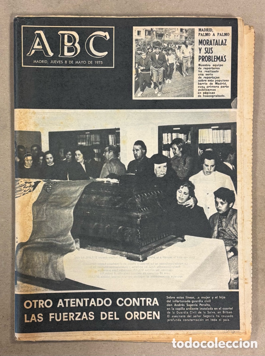 Coleccionismo de revistas y peri&oacute;dicos: ABC (8 DE MAYO DE 1975). ATENTADO ETA GUARDIA CIVIL BILBAO, MORATALAZ Y SUS PROBLEMAS,&hellip;