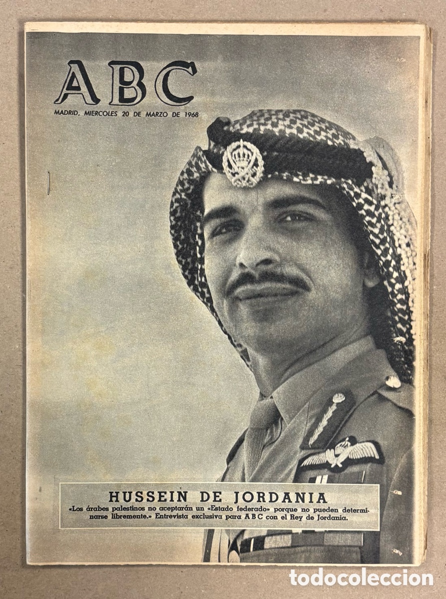 Coleccionismo de revistas y peri&oacute;dicos: ABC (20 DE MARZO DE 1968). ENTREVISTA A REY HUSSEIN DE JORDANIA,&hellip;