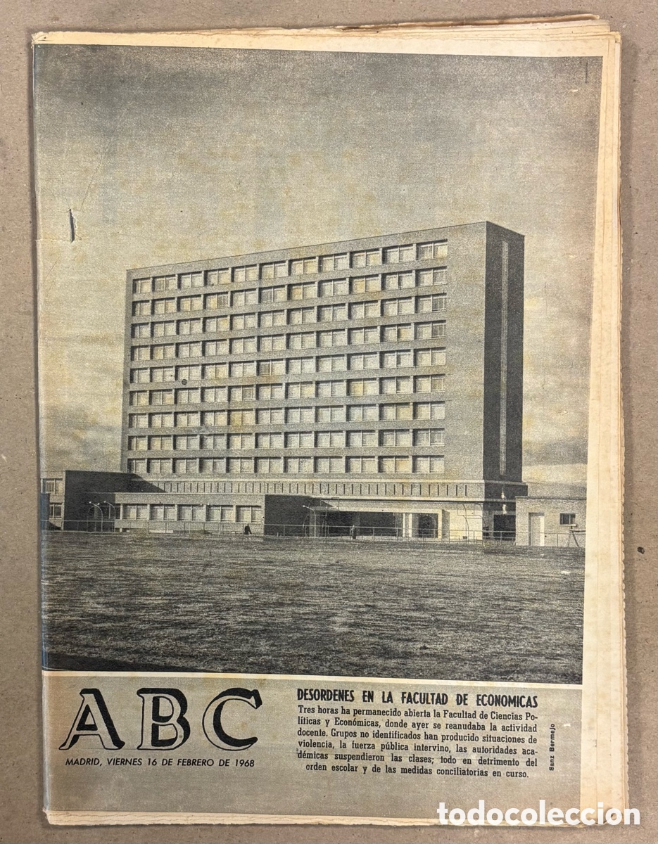 Coleccionismo de revistas y peri&oacute;dicos: ABC (16 DE FEBRERO DE 1968). FESORDENES EN LA FACULTAD CIENCIAS POL&Iacute;TICAS Y ECON&Oacute;MICAS,&hellip;