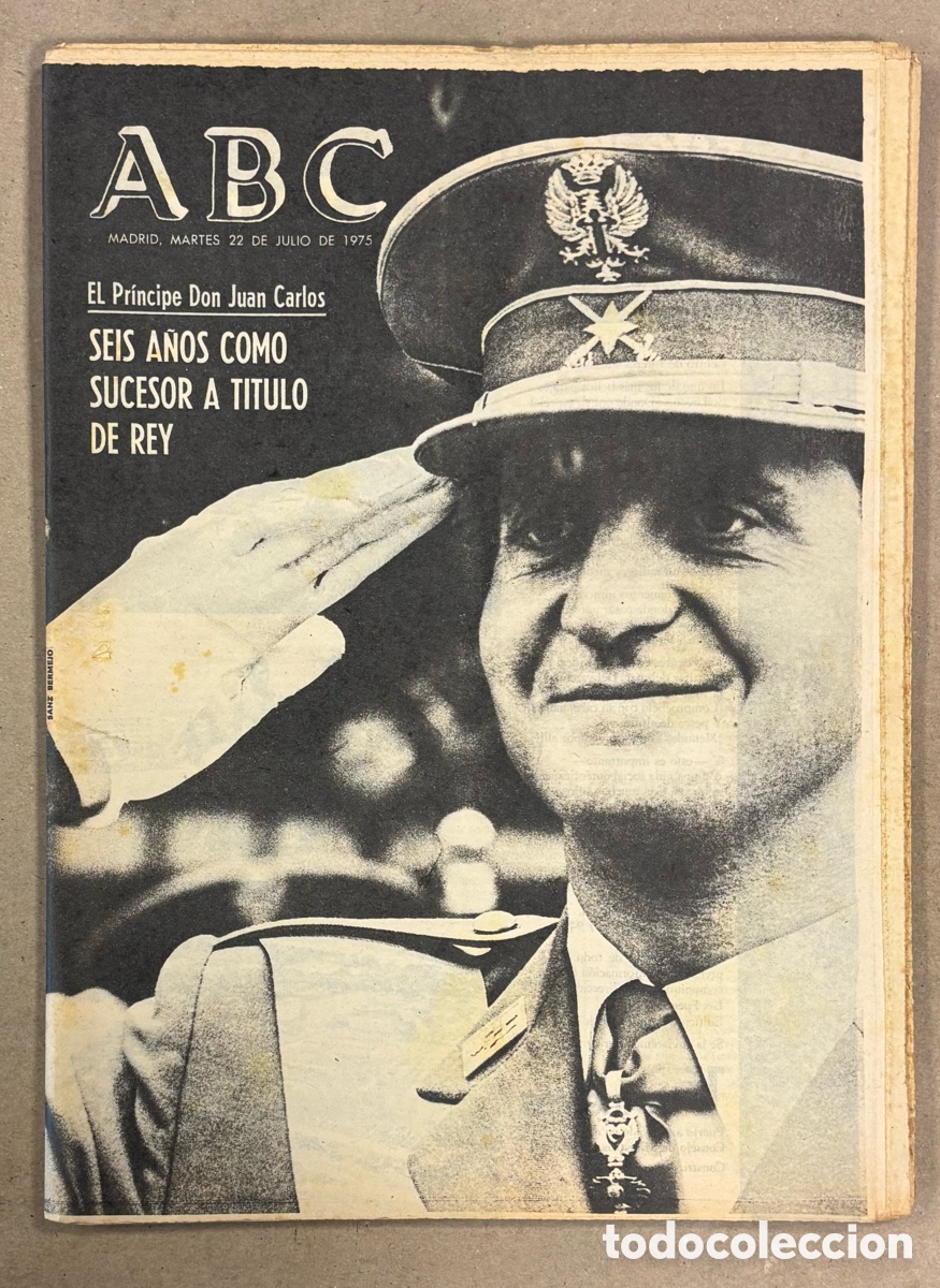Coleccionismo de revistas y peri&oacute;dicos: ABC (22 DE JULIO DE 1975). EL PR&Iacute;NCIPE JUAN CARLOS 6 A&Ntilde;OS COMO SUCESOR A T&Iacute;TULO DE REY,&hellip;