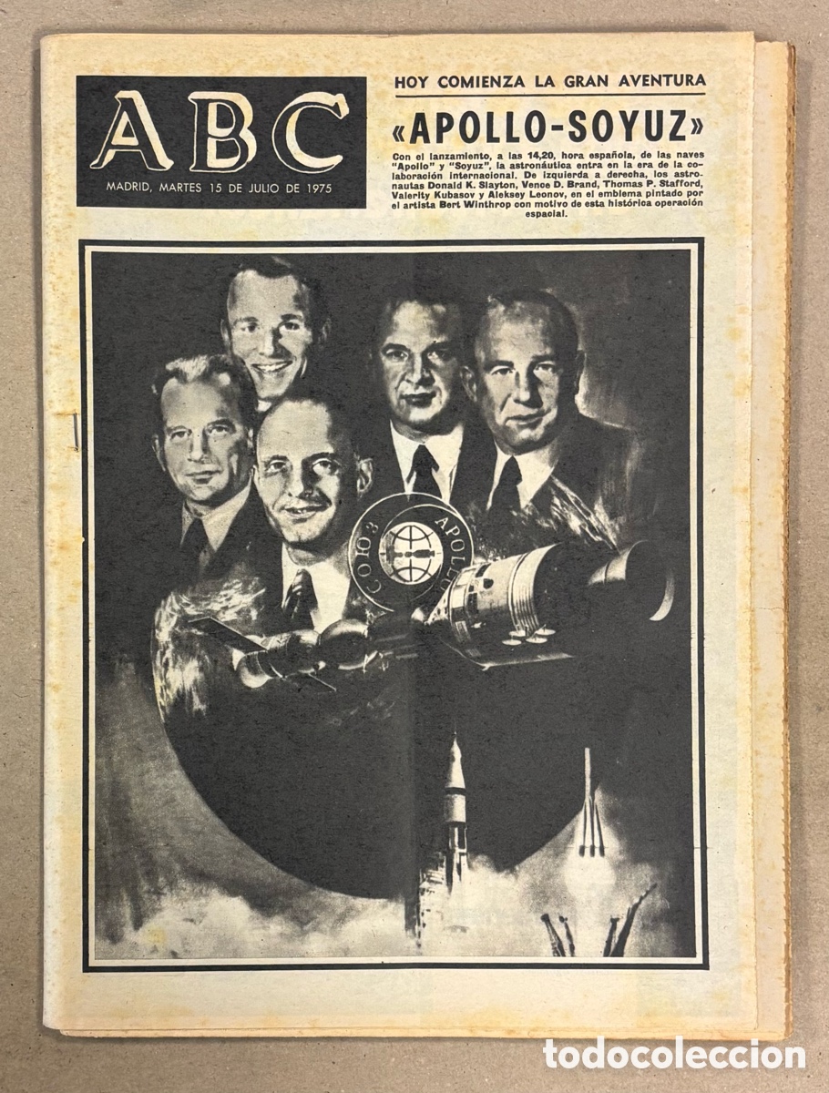 Coleccionismo de revistas y peri&oacute;dicos: ABC (15 DE JULIO DE 1975). APOLLO - SOYUZ HOY COMIENZA LA HRAN AVENTURA,..