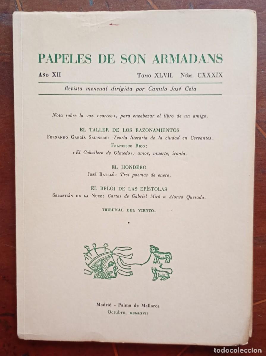 Coleccionismo de revistas y peri&oacute;dicos: PAPELES DE SON ARMADANS Ano XII Tomo XLVII Num. CXXXIX libro intonso