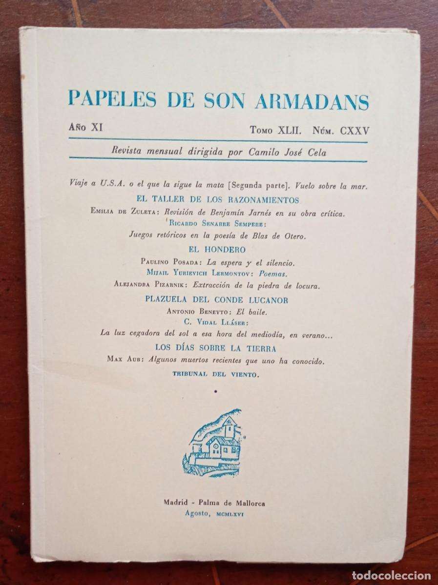 Coleccionismo de revistas y peri&oacute;dicos: PAPELES DE SON ARMADANS Ano XI Tomo XLII Num. CXXV libro intonso
