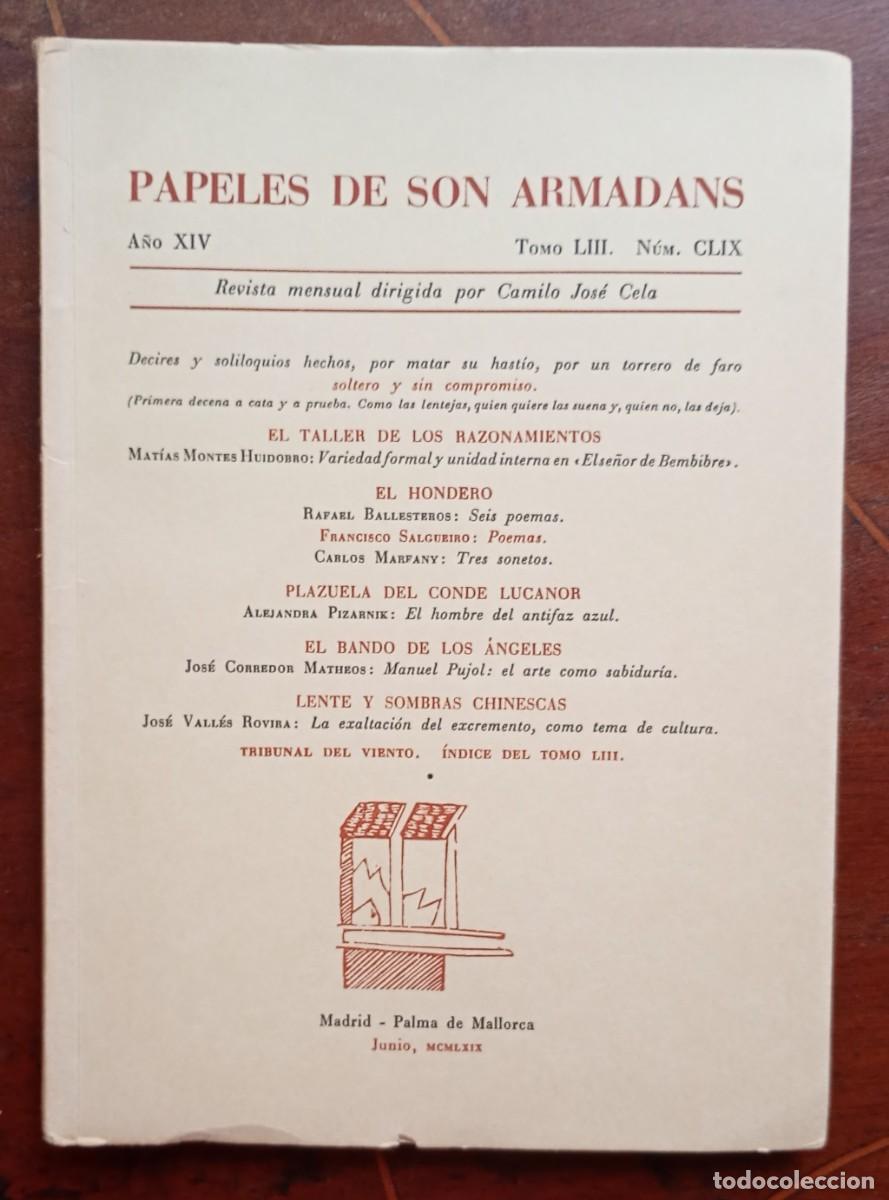 Coleccionismo de revistas y peri&oacute;dicos: PAPELES DE SON ARMADANS Ano XIV Tomo LIII Num. CLIV libro intonso