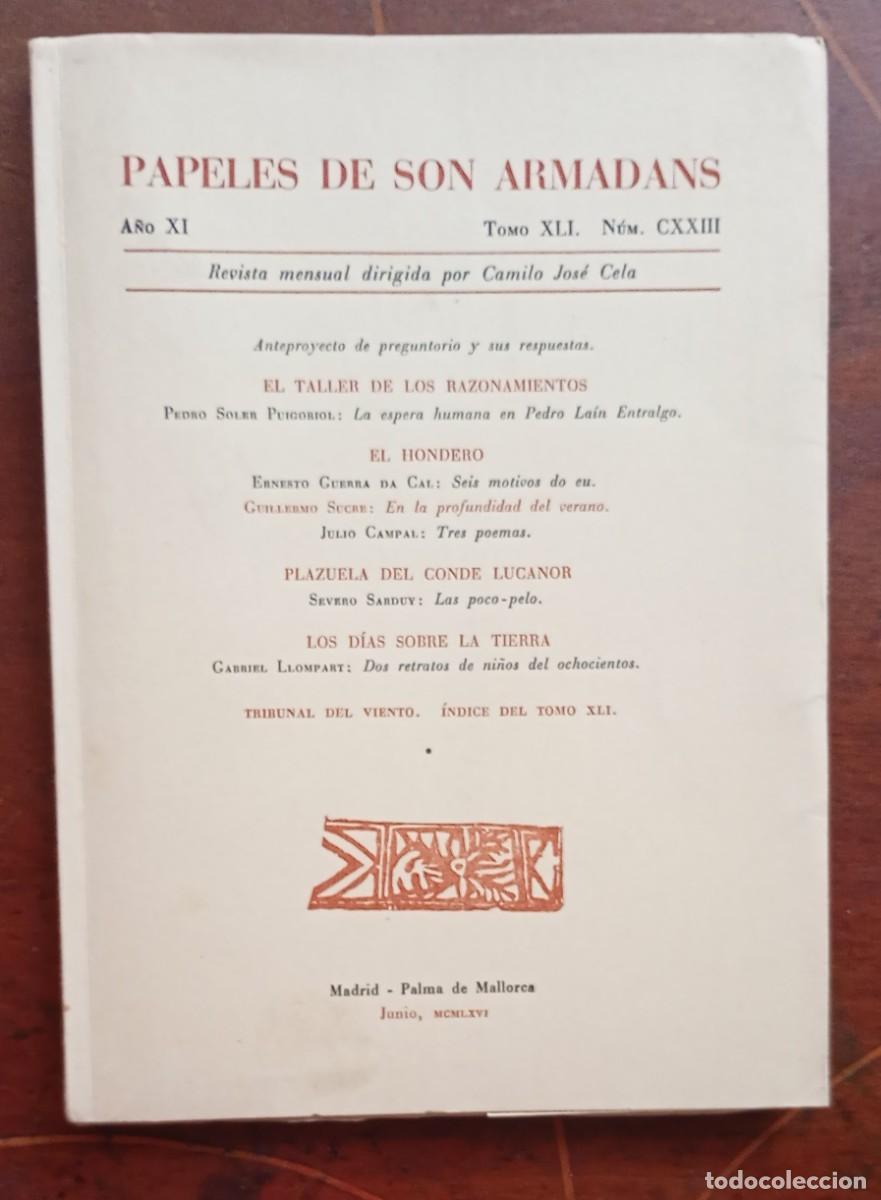 Coleccionismo de revistas y peri&oacute;dicos: PAPELES DE SON ARMADANS Ano XI Tomo XLI Num. CXXIII libro intonso