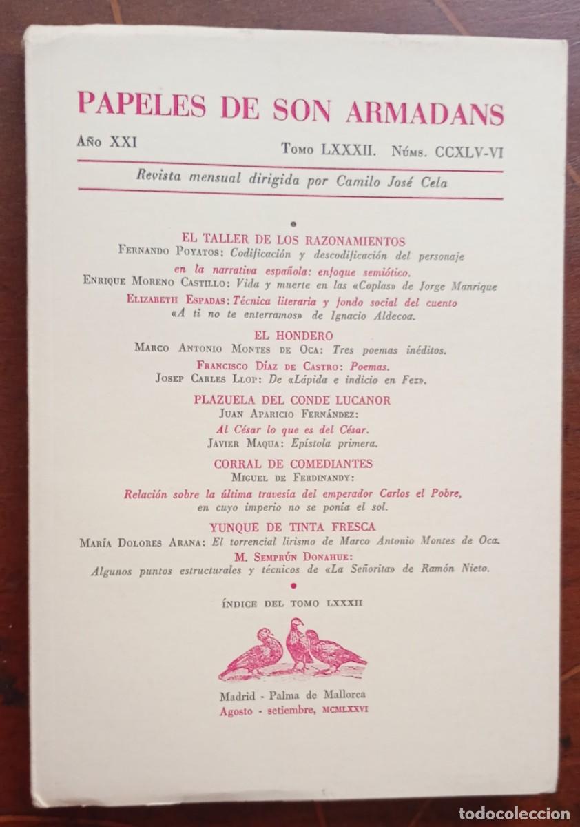 Colecionismo de Revistas e Jornais: PAPELES DE SON ARMADANS Ano XXI Tomo LXXXII Num. CCXLV-VI libro intonso