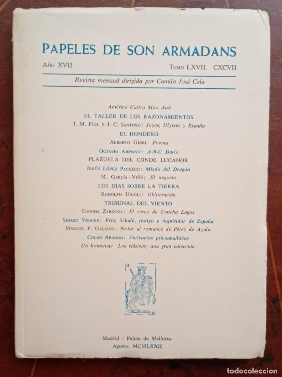 Coleccionismo de revistas y peri&oacute;dicos: PAPELES DE SON ARMADANS Ano XVII Tomo LXVII Num. CXCVII libro intonso
