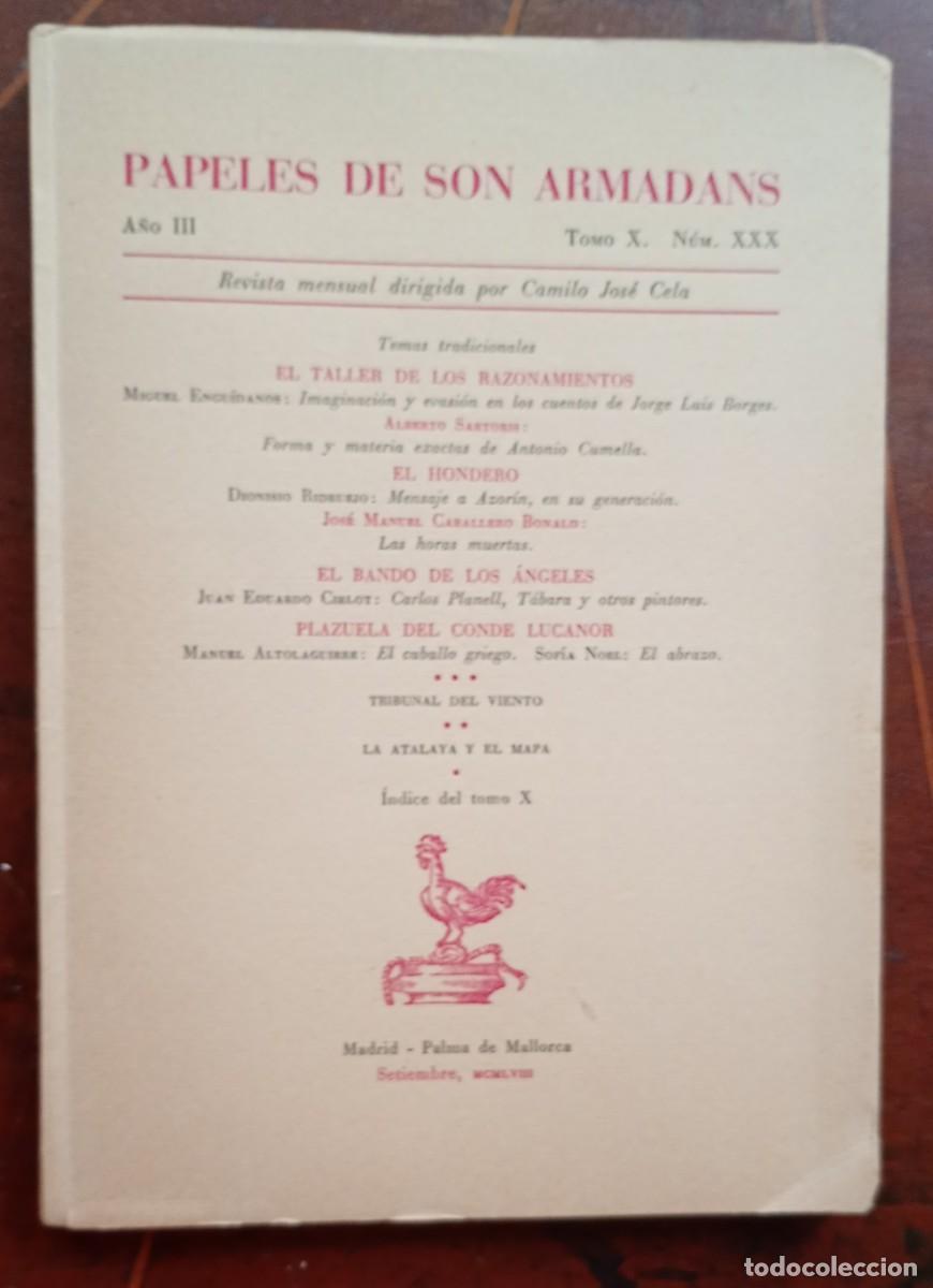 Coleccionismo de revistas y peri&oacute;dicos: PAPELES DE SON ARMADANS Ano III Tomo X Num. XXX libro intonso
