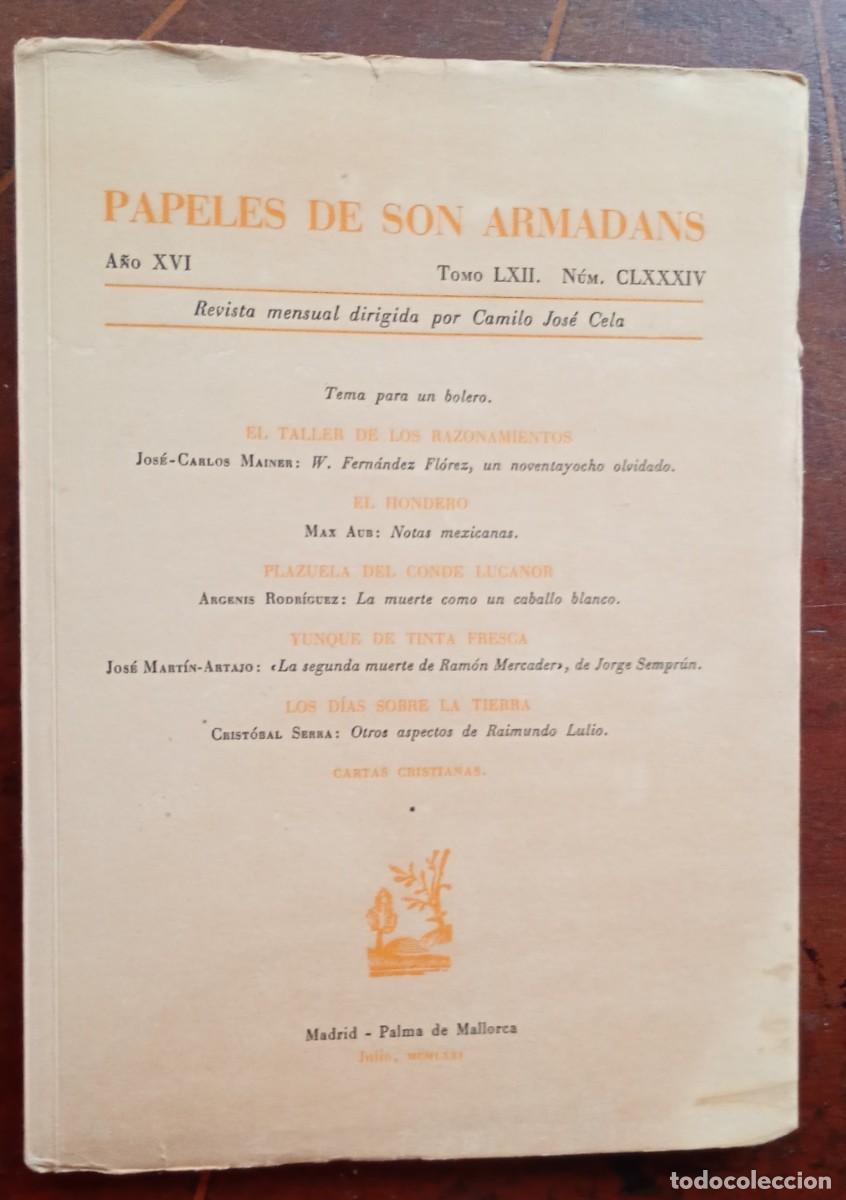 Coleccionismo de revistas y peri&oacute;dicos: PAPELES DE SON ARMADANS Ano XVI Tomo LXII Num. CLXXXIV libro intonso