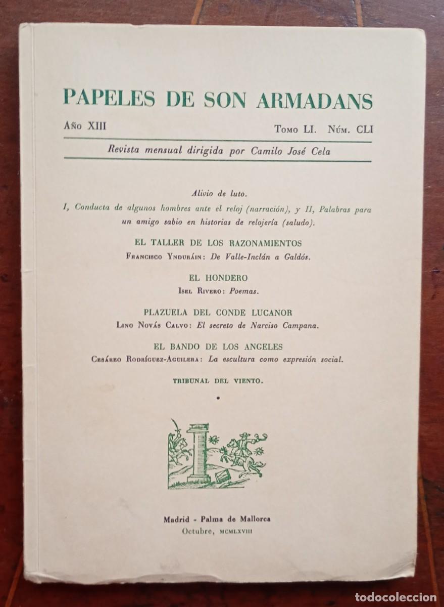 Coleccionismo de revistas y peri&oacute;dicos: PAPELES DE SON ARMADANS Ano XIII Tomo LI Num. CLI libro intonso