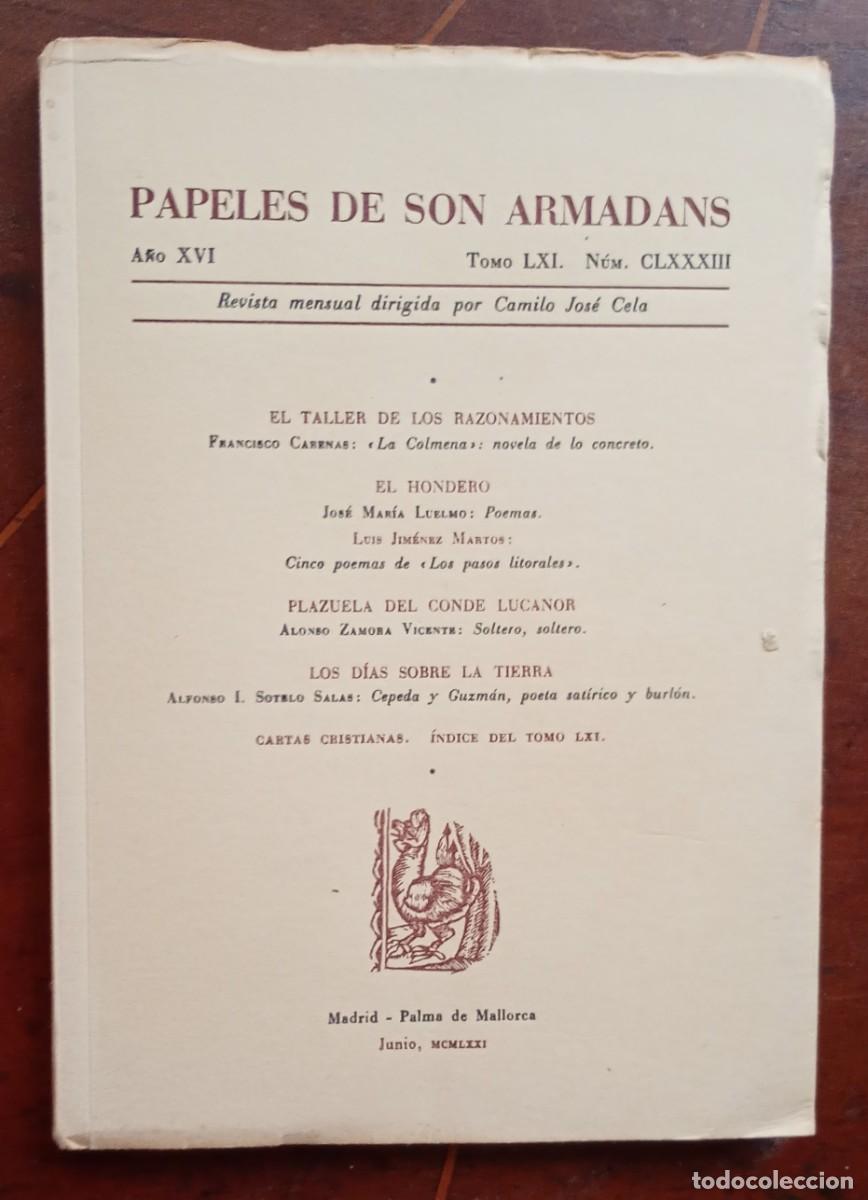 Coleccionismo de revistas y peri&oacute;dicos: PAPELES DE SON ARMADANS Ano XVI Tomo LXI Num. CLXXXIII libro intonso