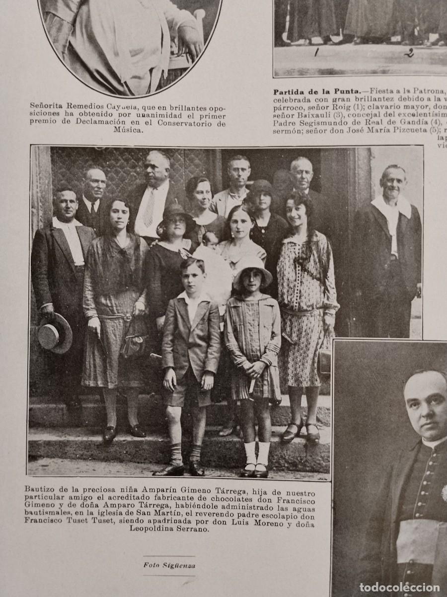 Coleccionismo de revistas y peri&oacute;dicos: BAUTIZO AMPARO AMPARIN GIMENO TARREGA HIJO FABRICANTE CHOCOLATE FRANCISCO GIMENO HOJA A&Ntilde;O 1928