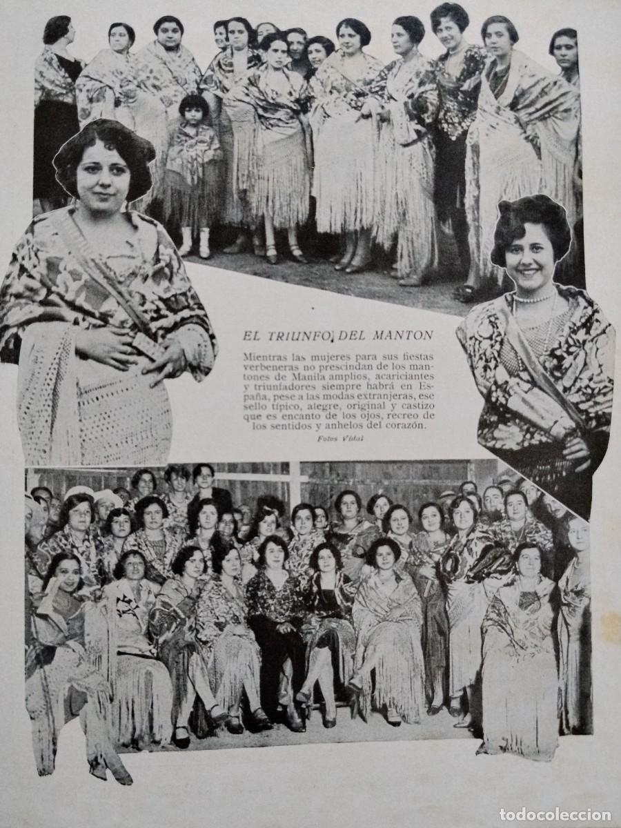 Coleccionismo de revistas y peri&oacute;dicos: EL TRIUNFO DEL MANTON MANILA VERBENAS HOJA A&Ntilde;O 1928