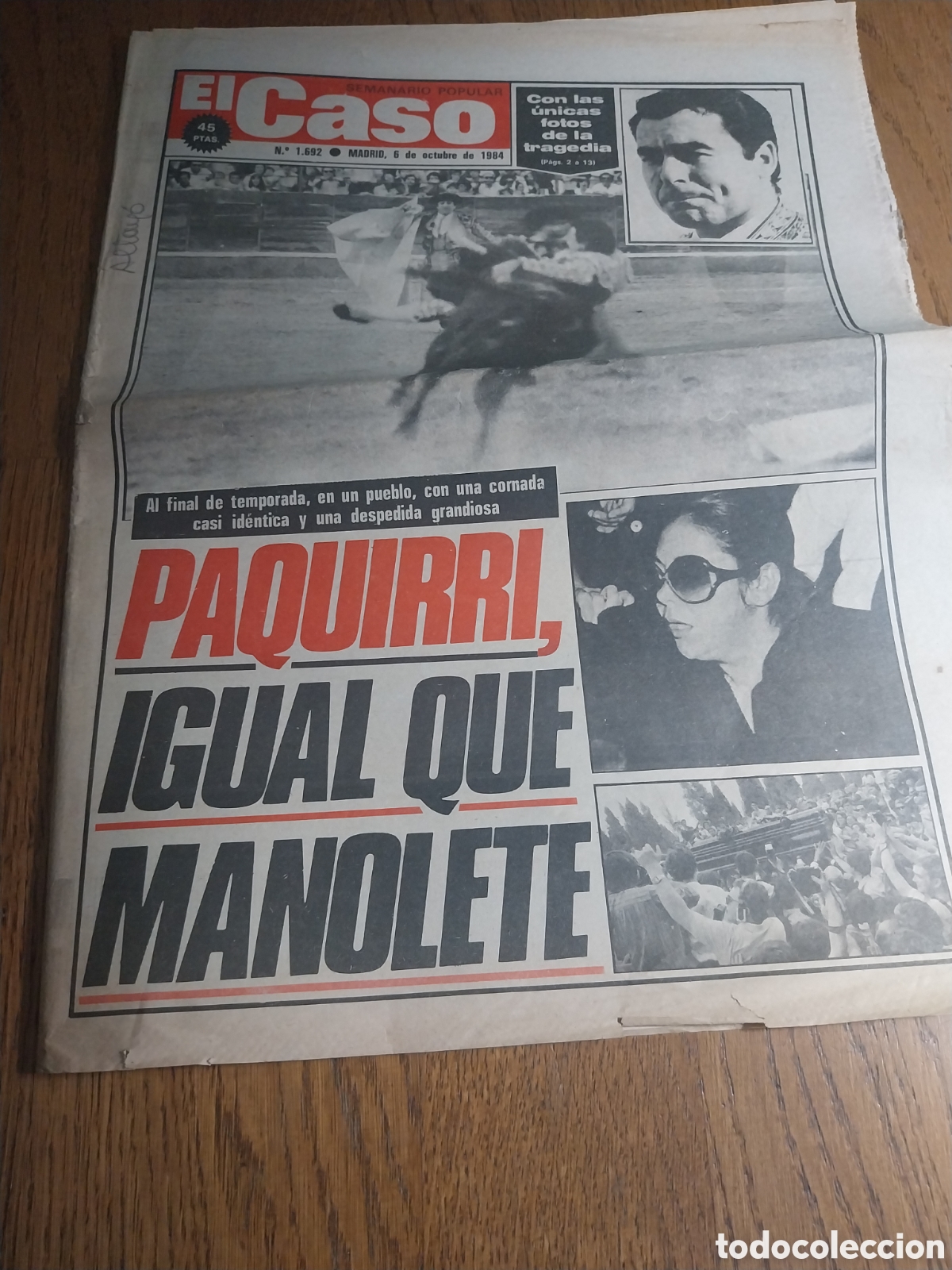 Coleccionismo de revistas y peri&oacute;dicos: EL CASO 1984 MUERTE DE PAQUIRRI POZOBLANCO