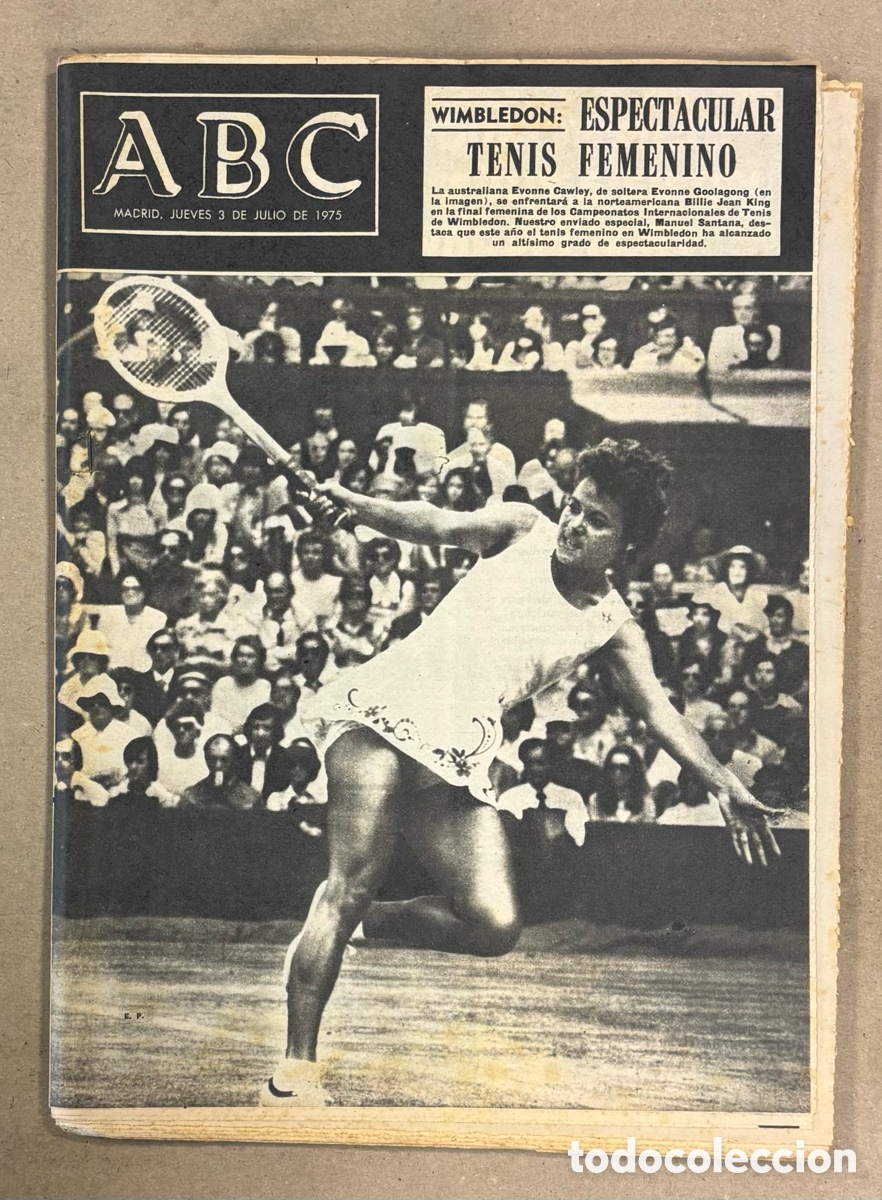 Coleccionismo de revistas y peri&oacute;dicos: ABC (3 DE JULIO DE 1975). WIMBLEDON: ESPECTACULAR TENIS FEMENINO,..