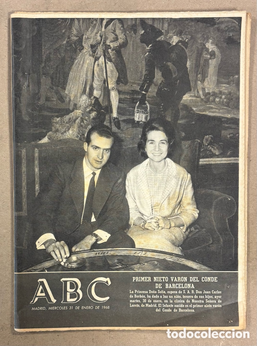 Coleccionismo de revistas y peri&oacute;dicos: ABC (31 ENERO 1968). HA NACIDO FELIPE BORB&Oacute;N PRIMER NIETO DEL CONDE DE BARCELONA ACTUAL REY,&hellip;