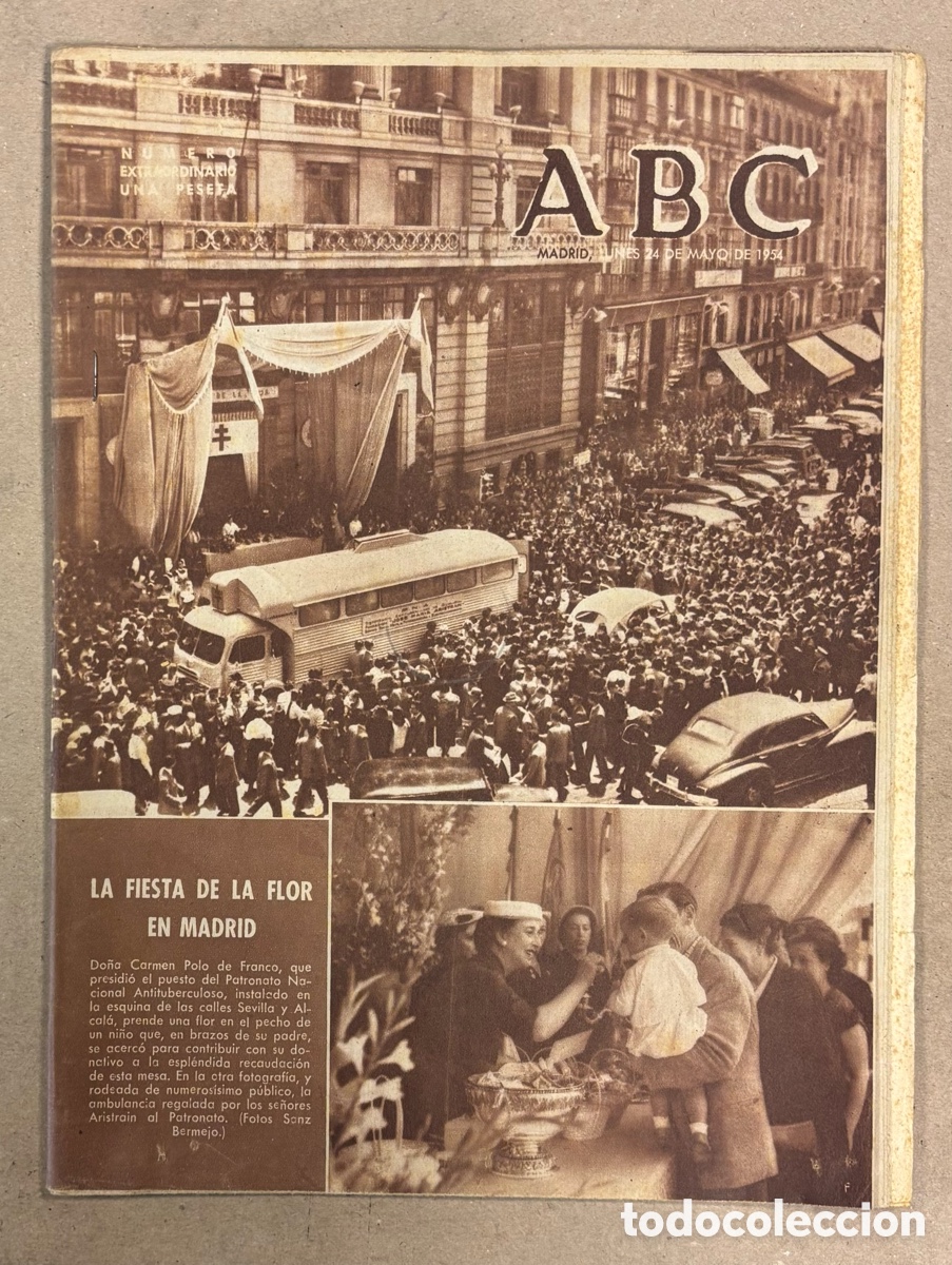 Coleccionismo de revistas y peri&oacute;dicos: ABC (24 DE MAYO DE 1954). LA FIESTA DE LA FLOR EN MADRID,&hellip;