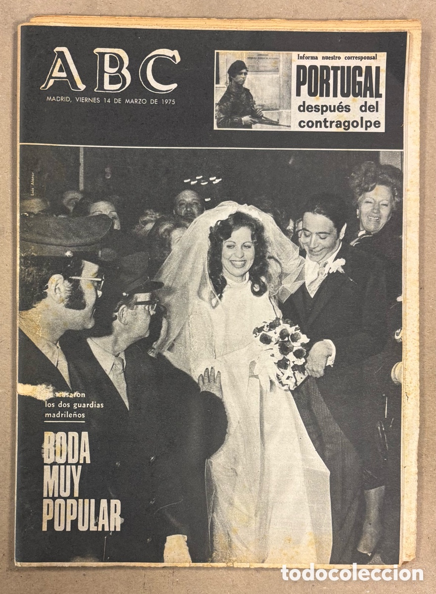Coleccionismo de revistas y peri&oacute;dicos: ABC (14 DE MARZO DE 1975). BODA DE DOS GUARDIAS MADRILE&Ntilde;OS, PORTUGAL DESPU&Eacute;S DEL GOLPE,&hellip;