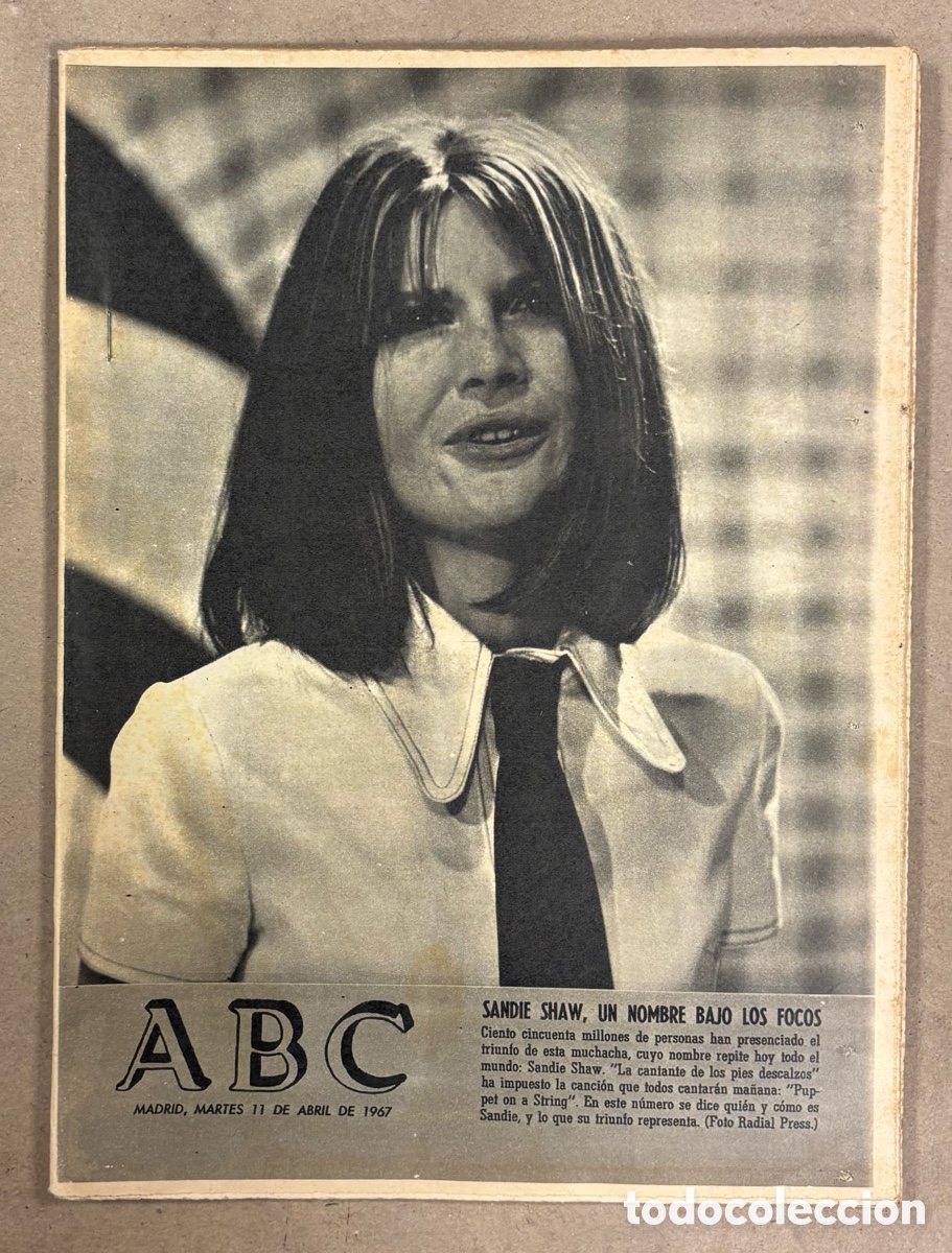 Coleccionismo de revistas y peri&oacute;dicos: ABC (11 DE ABRIL DE 1967). REAL MADRID CAMPE&Oacute;N DE LIGA (GROSSO, VELOSO, AMANCIO), SANDIE SHAW,&hellip;