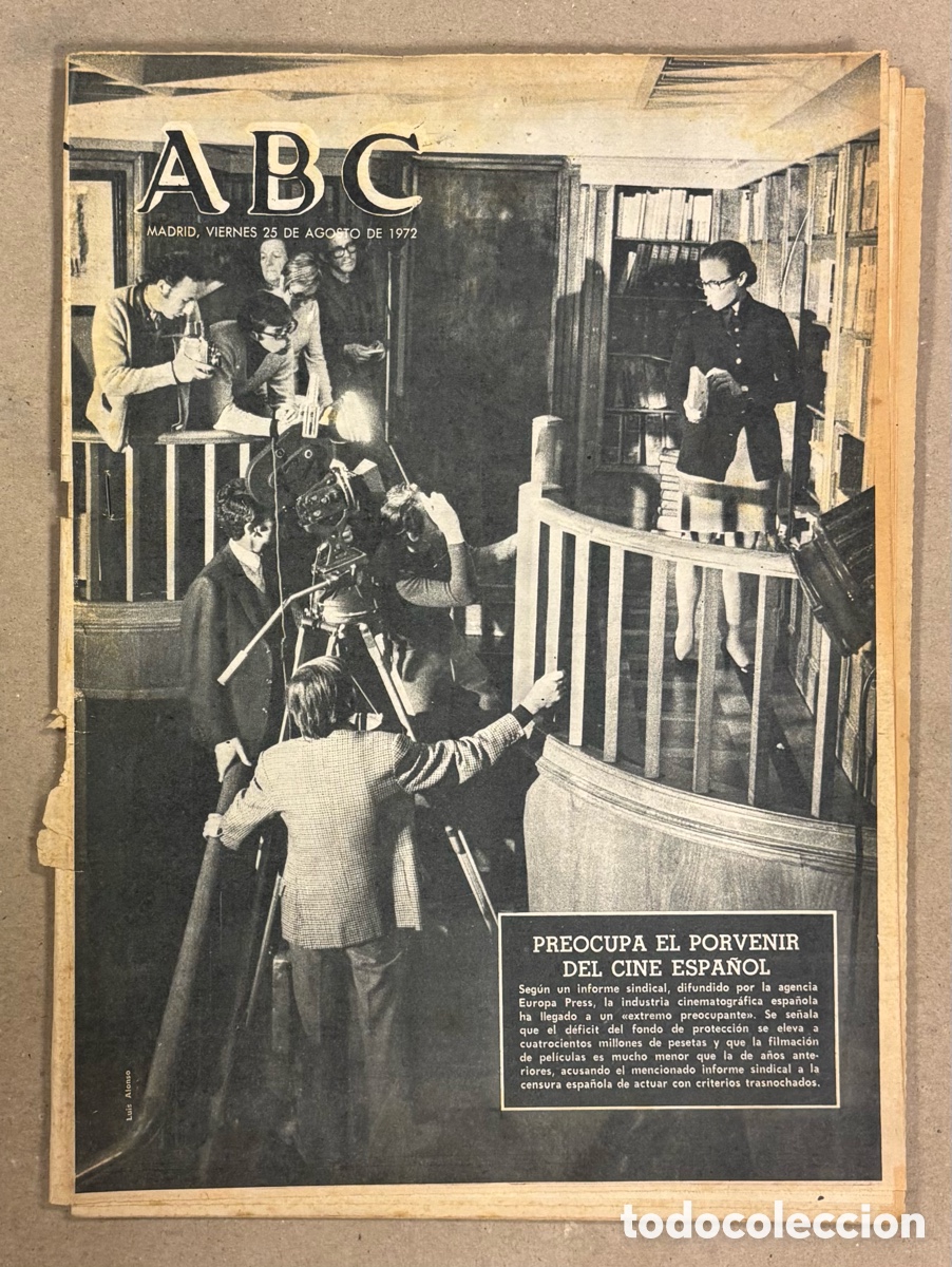 Coleccionismo de revistas y peri&oacute;dicos: ABC (25 DE AGOSTO DE 1972). PREOCUPA EL PORVENIR DEL CINE ESPA&Ntilde;OL,&hellip;