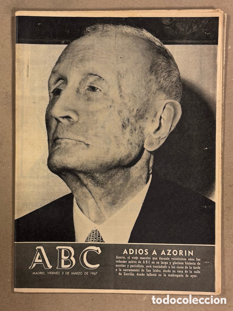 Coleccionismo de revistas y peri&oacute;dicos: ABC (3 DE MARZO DE 1967). ADI&Oacute;S A AZOR&Iacute;N,&hellip;