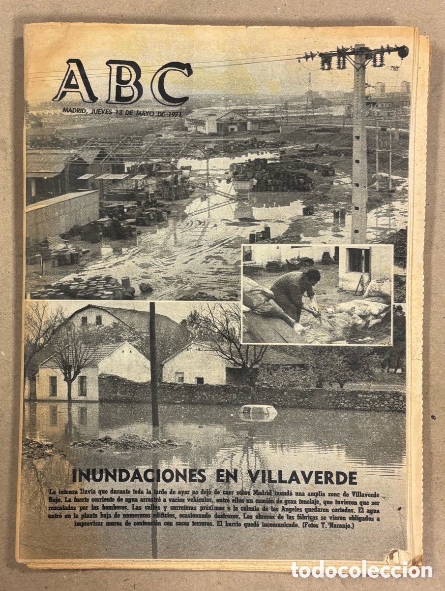 Coleccionismo de revistas y peri&oacute;dicos: ABC (13 DE MAYO DE 1971). INUNDACIONES EN VILLAVERDE (MADRID),&hellip;