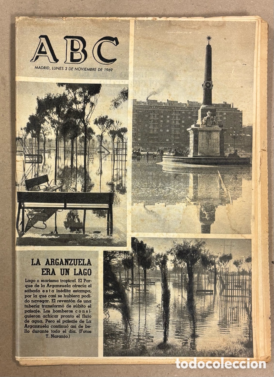 Coleccionismo de revistas y peri&oacute;dicos: ABC (3 DE NOVIEMBRE DE 1969). EL PARQUE DE LA ARGANZUELA ERA UN LAGO,&hellip;