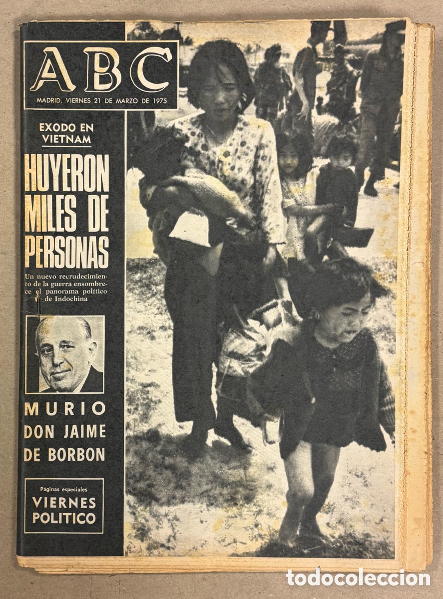 Coleccionismo de revistas y peri&oacute;dicos: ABC (21 MARZO 1975). MURI&Oacute; DON JAIME DE BORB&Oacute;N, &Eacute;XODO EN VIETNAM, BALANCE FERIA DE VALENCIA,&hellip;