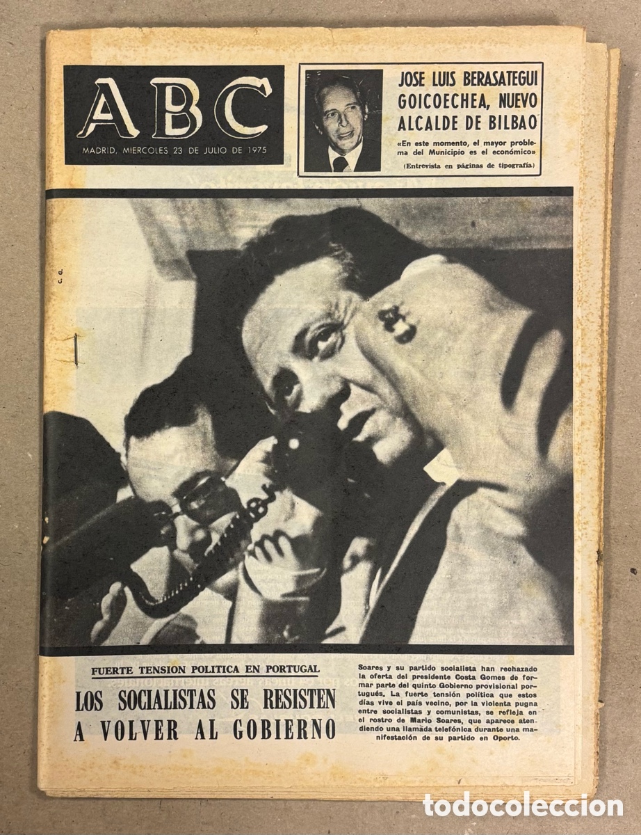 Coleccionismo de revistas y peri&oacute;dicos: ABC (23 DE JULIO DE 1975). JOS&Eacute; LUIS BERASATEGII GOICOECHEA NUEVO ALCALDE DE BILBAO,&hellip;