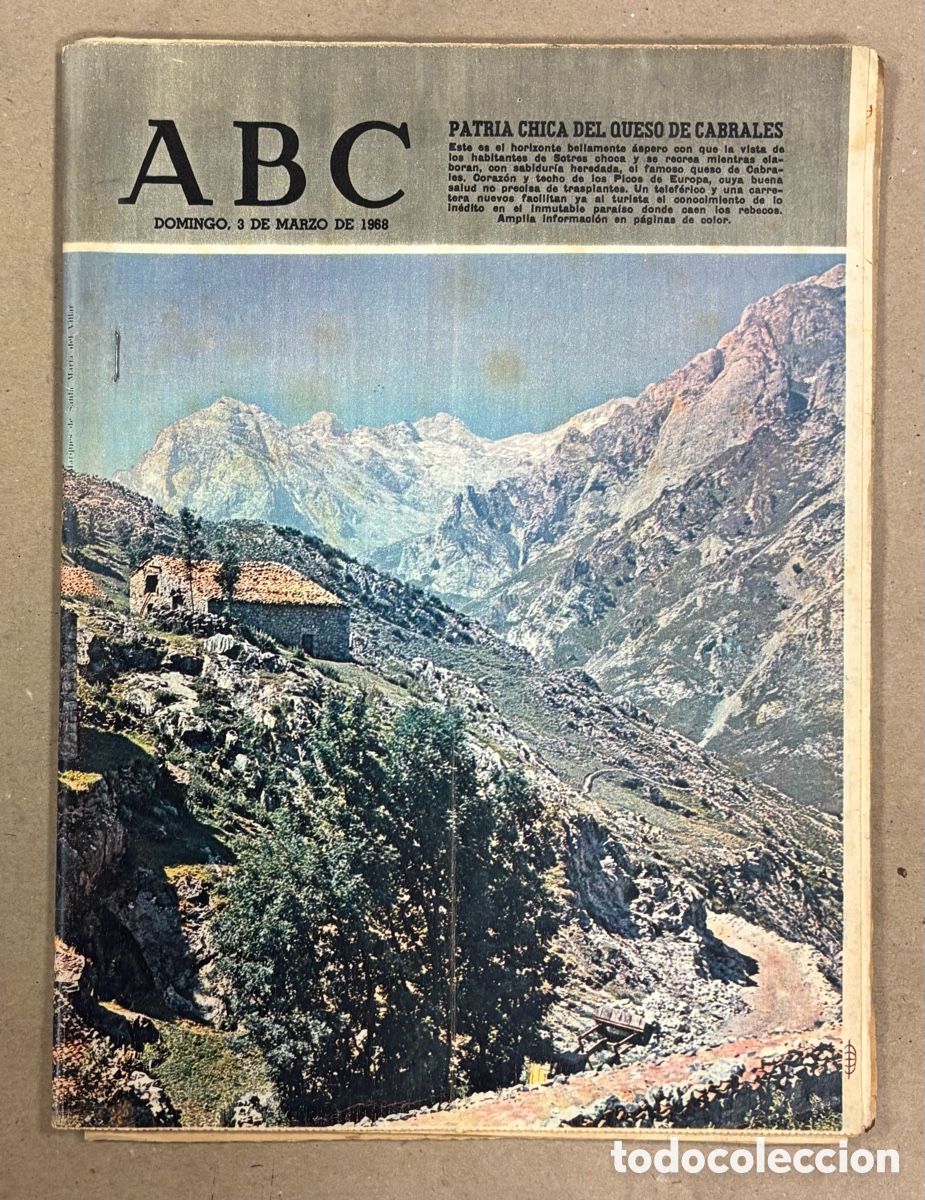Coleccionismo de revistas y peri&oacute;dicos: ABC (3 DE MARZO DE 1968). SOTRED PICOS DE EUROPA PATRIA CHICA DEL QUESO CABRALES, TOROS EN AAIUN