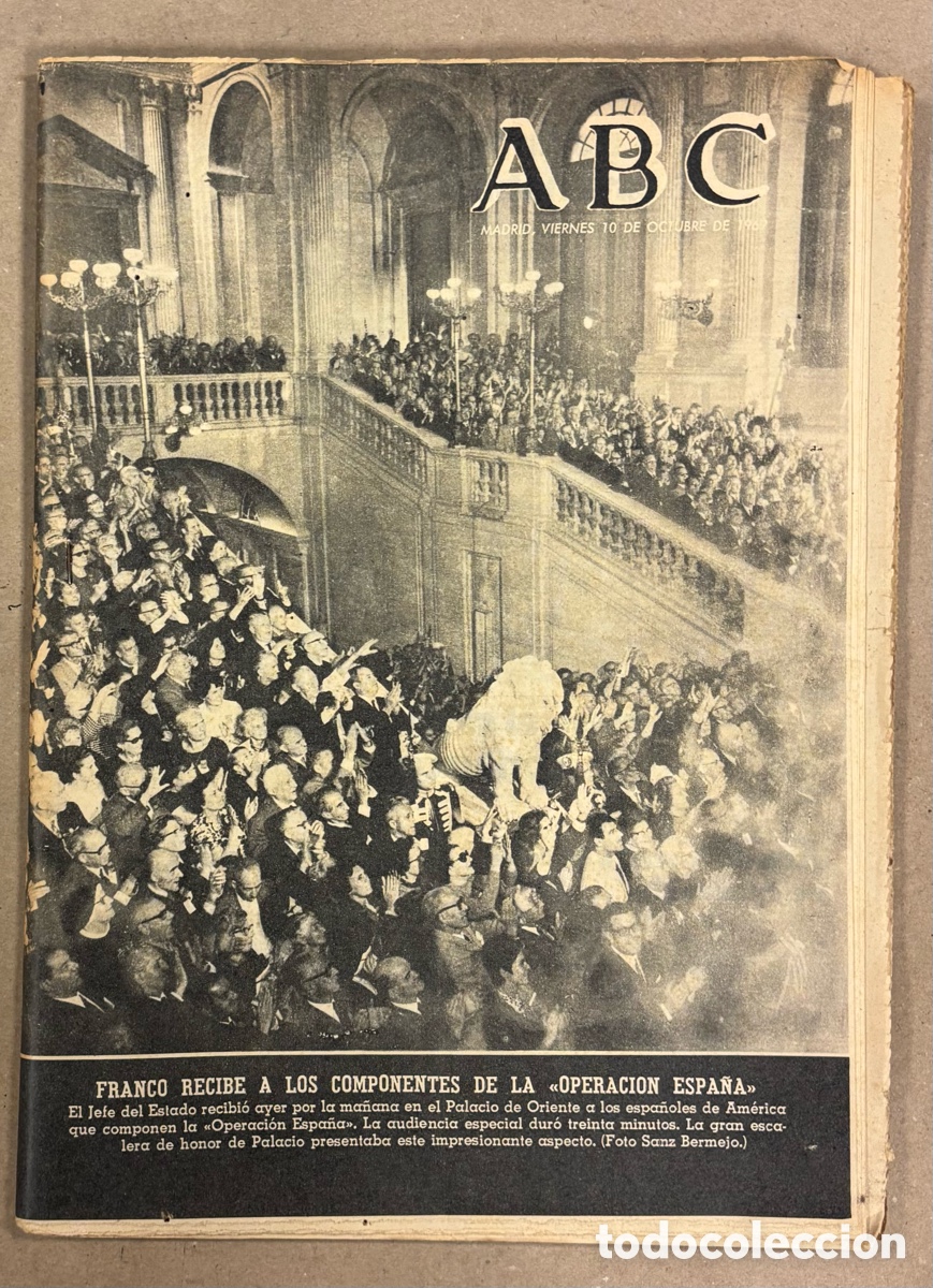Coleccionismo de revistas y peri&oacute;dicos: ABC (10 DE OCTUBRE DE 1967). FRANCO RECIBE A LOS COMPONENTES DE LA OPERACI&Oacute;N ESPA&Ntilde;A,&hellip;