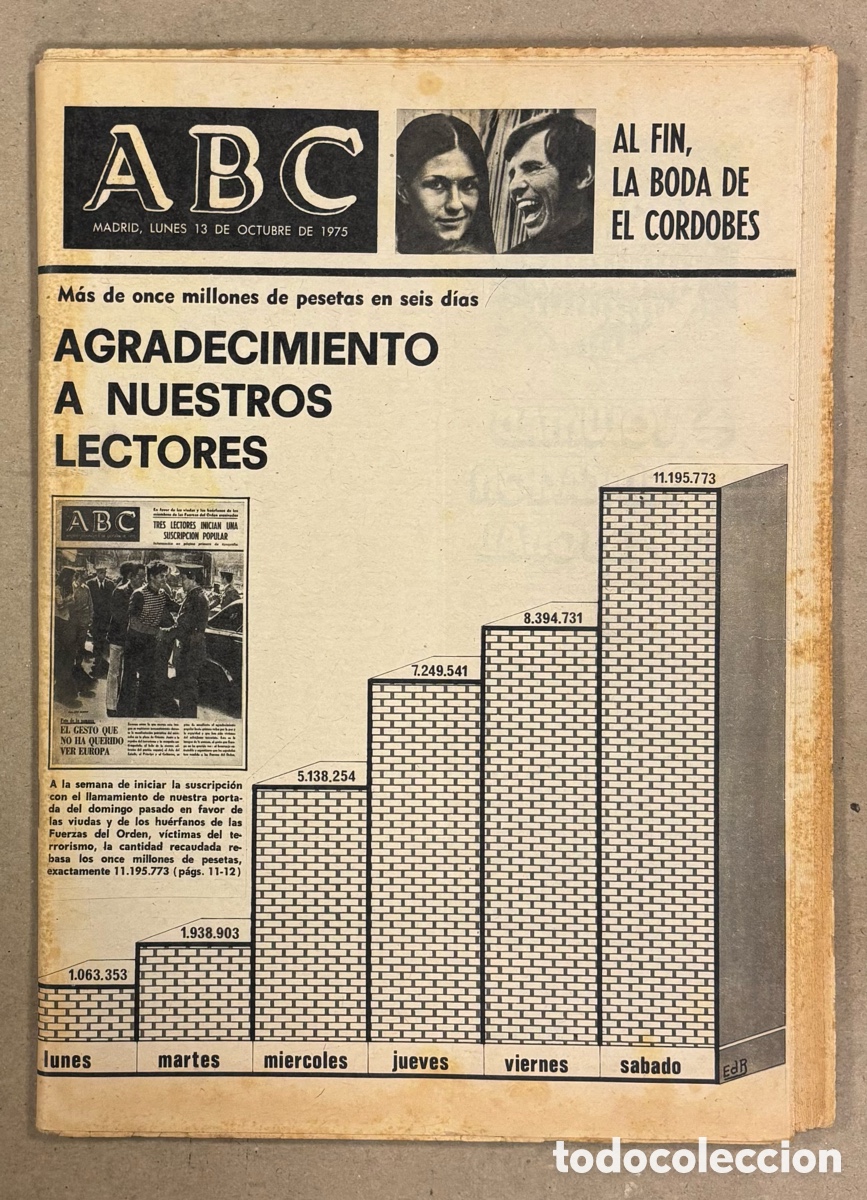 Coleccionismo de revistas y peri&oacute;dicos: ABC (13 DE OCTUBRE DE 1972). LA BODA DE EL CORDOB&Eacute;S, REVOLUCI&Oacute;N PORTUGUESA SANGRE Y VIOLENCIA,&hellip;