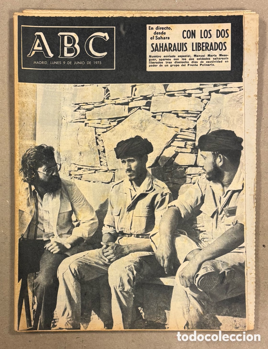 Coleccionismo de revistas y peri&oacute;dicos: ABC (12 JUNIO 1975). CON LOS DOS SAHARAUIS FRENTE POLISARIO LIBERADOS, LAS PALMAS GOLEA REAL MADRID