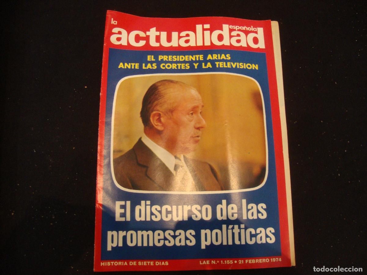 Sammeln von Zeitschriften und Zeitungen: REVISTA LA ACTUALIDAD ESPA&Ntilde;OLA HISTORIA DE SIETE DIAS LAE N&ordm; 1155 -- 21 FEBRERO 1974