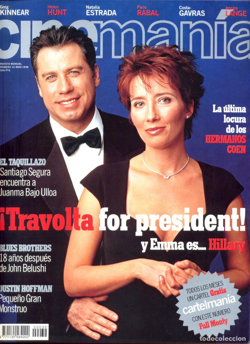 Coleccionismo de revistas y peri&oacute;dicos: REVISTA CINEMANIA N&ordm; 32 MAYO 1998, JOHN TRAVOLTA Y EMMA THOMPSON