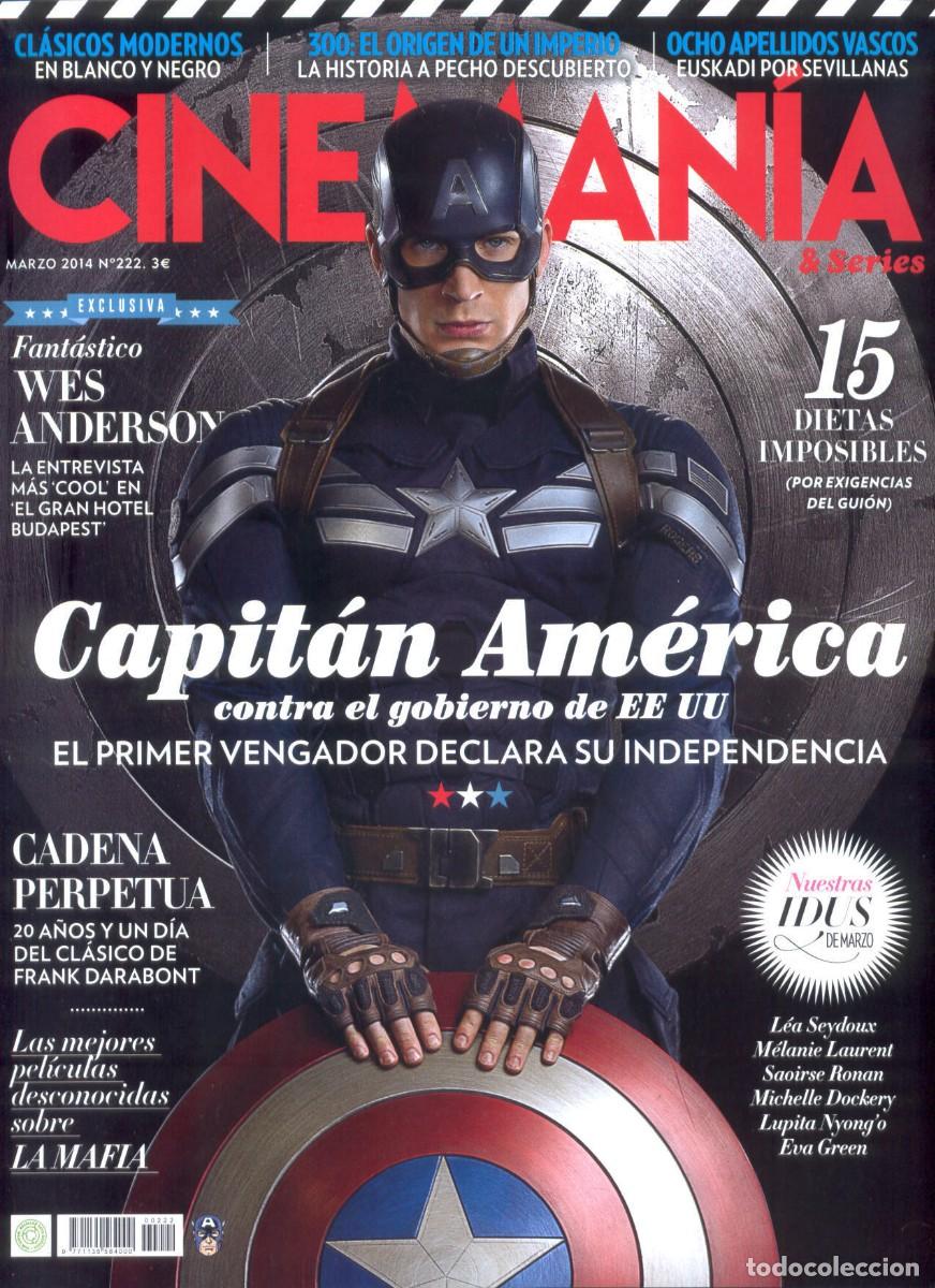 Coleccionismo de revistas y peri&oacute;dicos: REVISTA CINEMANIA N&ordm; 222 MARZO 2014, CAPITAN AMERICA (1)