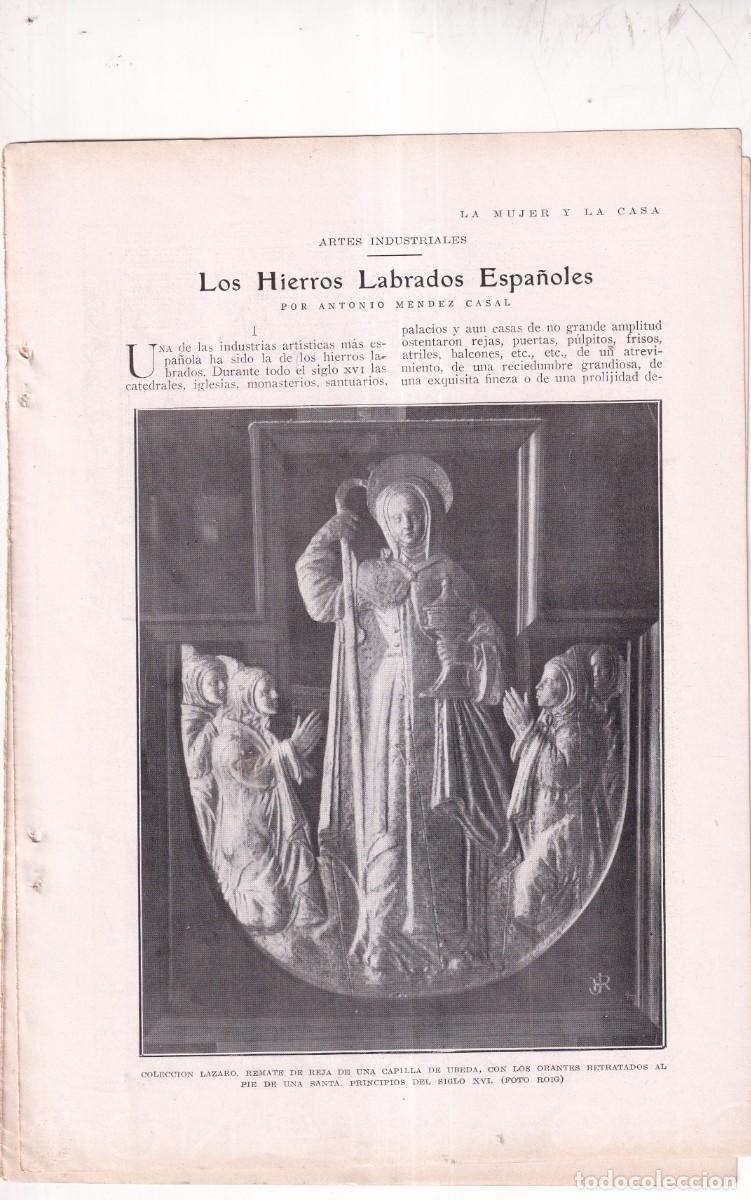 Coleccionismo de revistas y peri&oacute;dicos: La mujer y la casa. SEPARATA BLANCO Y NEGRO los hierros labrados espa&ntilde;oles por Antonio Mendez Casal