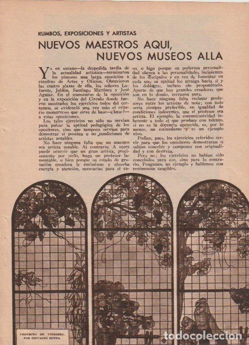 Coleccionismo de revistas y peri&oacute;dicos: * ARTE * Vidrieras de Giovanni Buffa y Farmakowski; Museo de Arte Moderno de Par&iacute;s - 1935