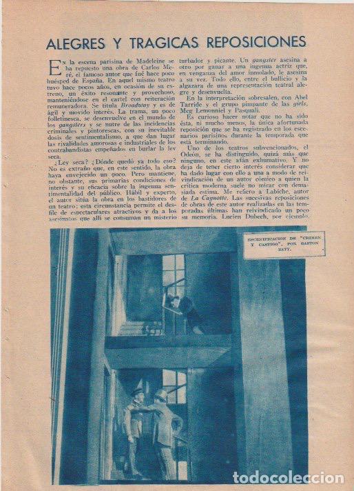 Coleccionismo de revistas y peri&oacute;dicos: * TEATRO * Reposiciones: Crimen y Castigo; La Parisien / Rafael Marquina - 1935