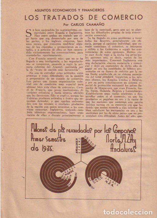 Coleccionismo de revistas y peri&oacute;dicos: Los tratados de comercio / Carlos Caama&ntilde;o - 1935