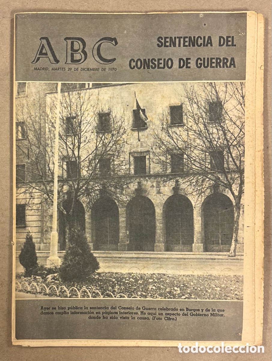 Coleccionismo de revistas y peri&oacute;dicos: ABC (29 DE DICIEMBRE DE 1970). PROCESO DE BURGOS: SENTENCIA DEL CONSEJO DE GUERRA,&hellip;