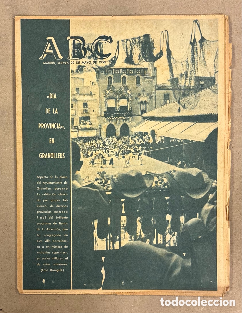 Coleccionismo de revistas y peri&oacute;dicos: ABC (22 DE MAYO DE 1958). D&Iacute;A DE LA PROVINCIA EN GRANOLLERS,&hellip;
